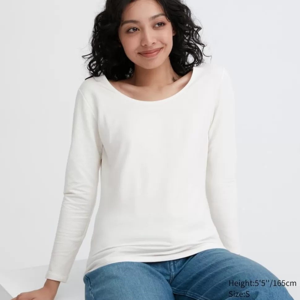 UNIQLO T-Shirts & Oberteile*Heattech Extra Warm Baumwolle Thermo Langarmshirt Mit Weitem Rundhals