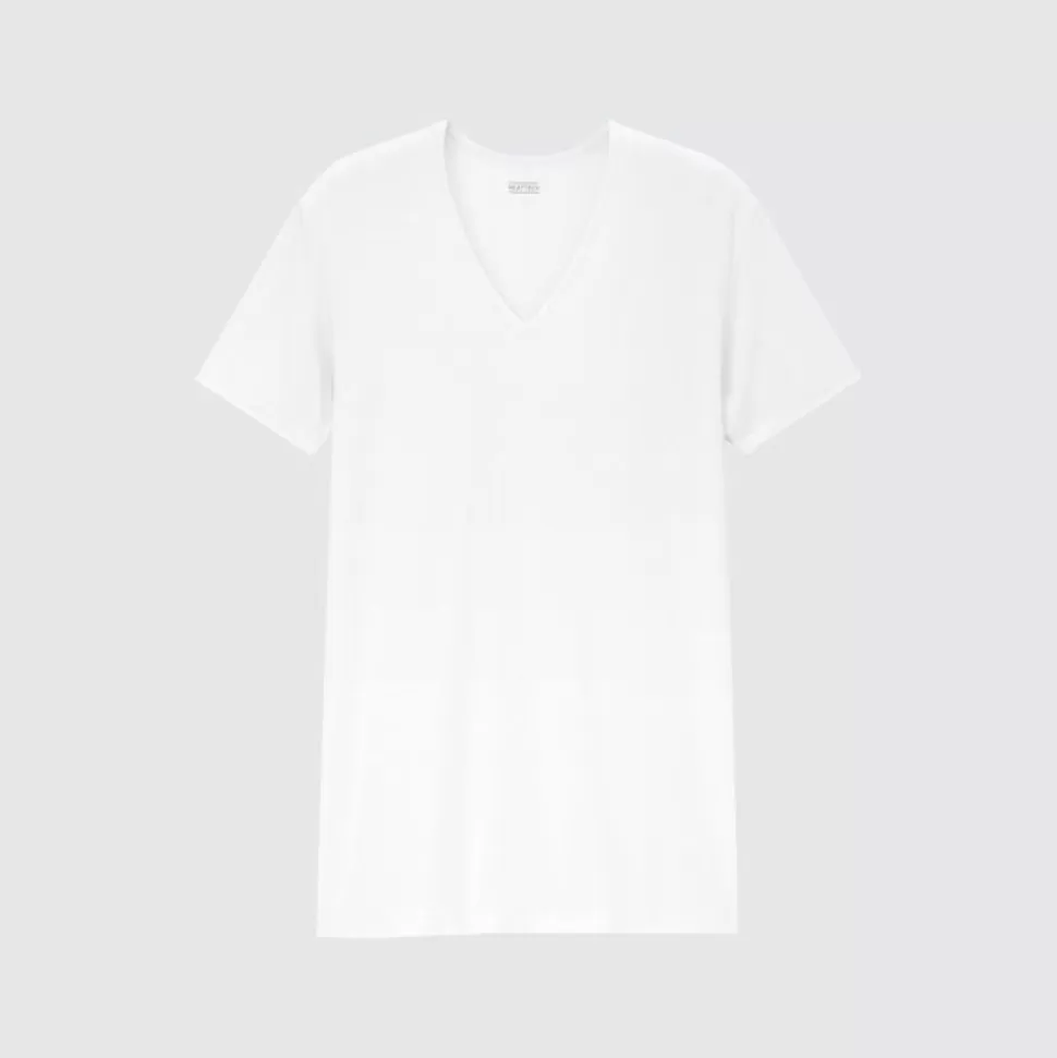 UNIQLO T-Shirts & Oberteile*Heattech Thermo-T-Shirt Mit V-Ausschnitt Weis