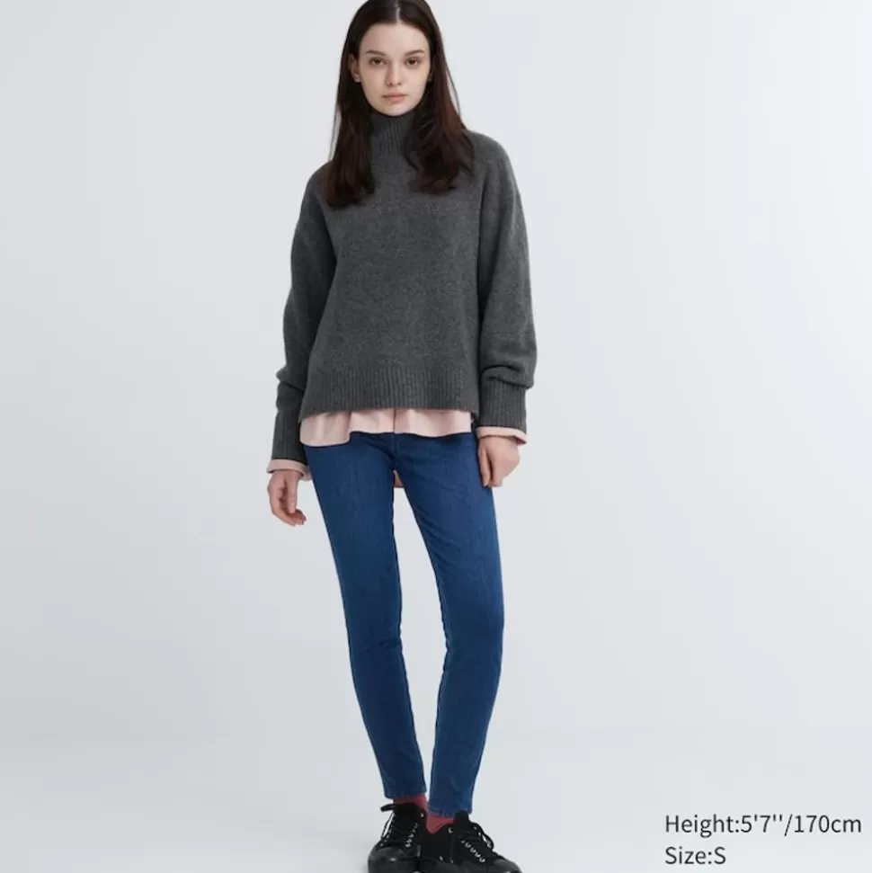 UNIQLO Hosen, Leggings & Jogginghosen*Heattech Ultra Stretch High Rise Jeans Thermo Leggings Blau