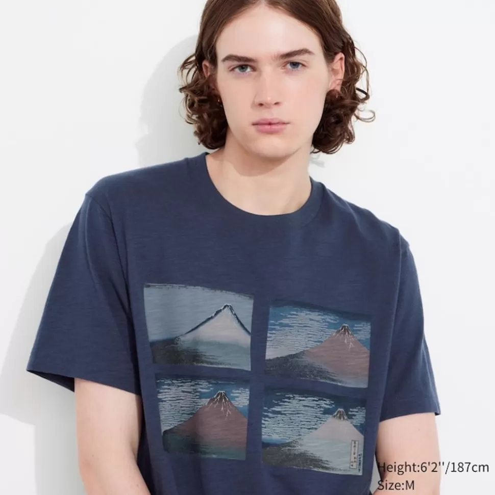 UNIQLO T-Shirts & Oberteile*Hokusai Remixed Ut Bedrucktes T-Shirt Blau
