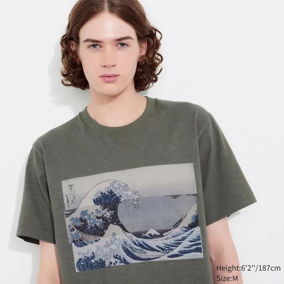 UNIQLO T-Shirts & Oberteile*Hokusai Remixed Ut Bedrucktes T-Shirt Olive