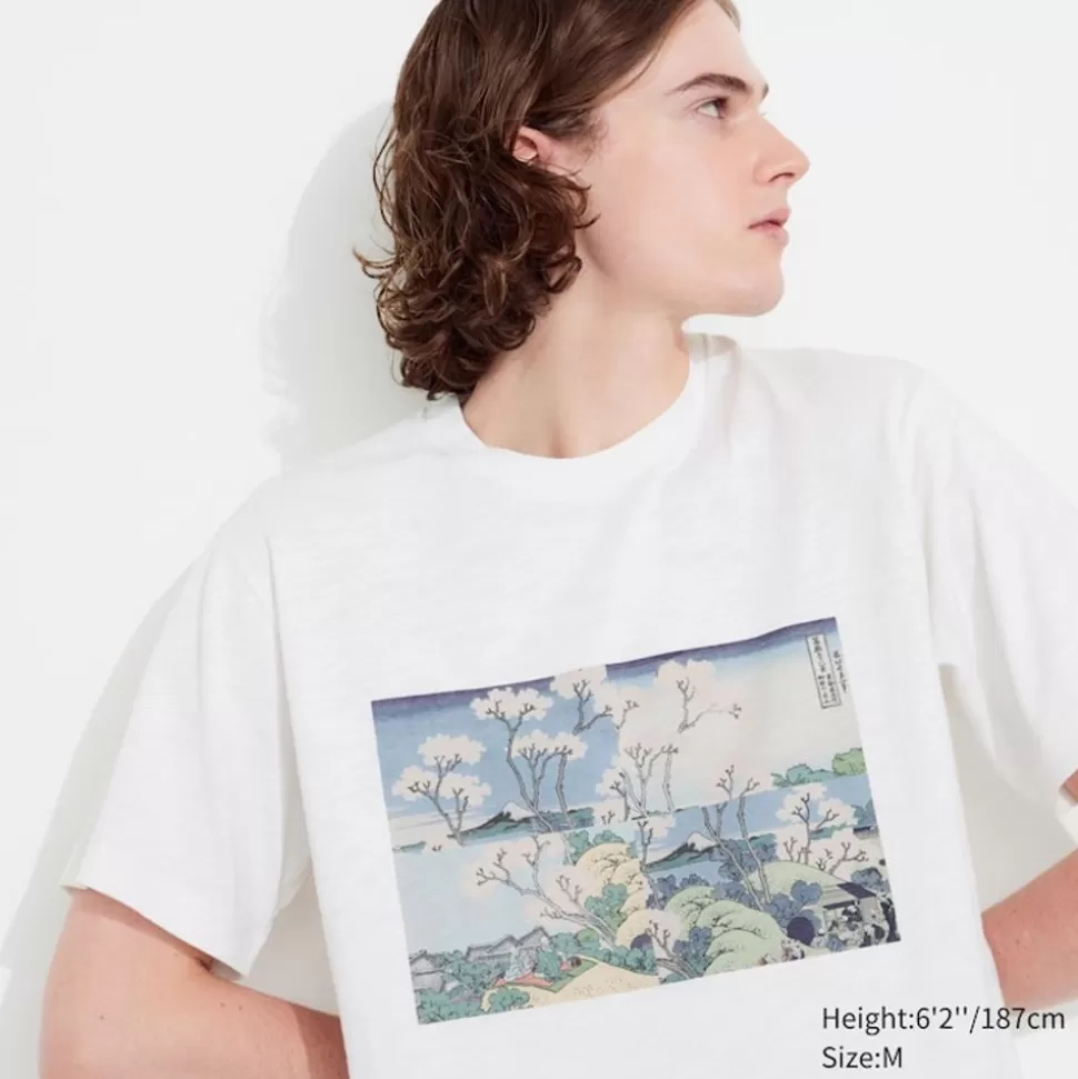 UNIQLO T-Shirts & Oberteile*Hokusai Remixed Ut Bedrucktes T-Shirt Grauweis