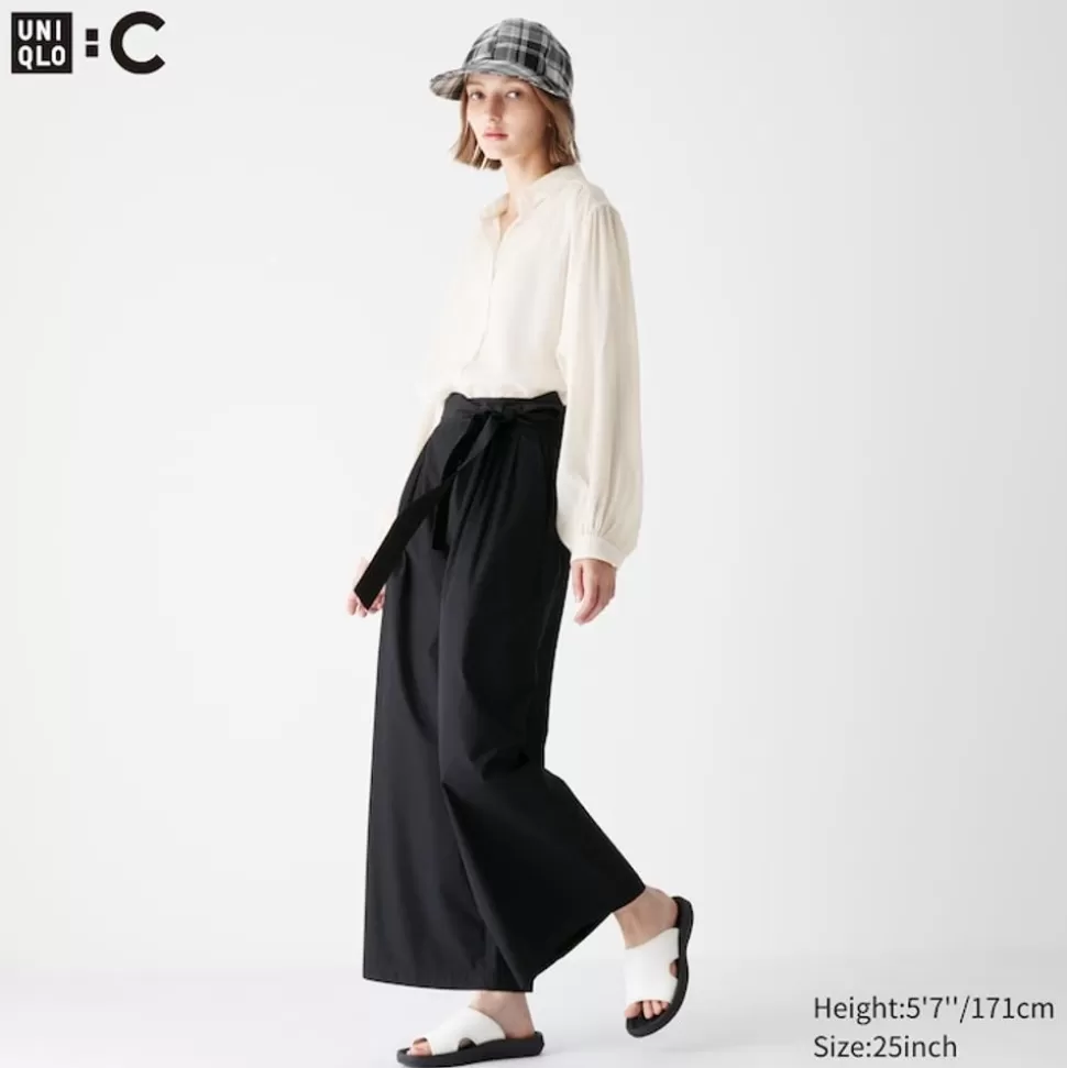 UNIQLO Hosen, Leggings & Jogginghosen*Hose In 7/8-Lange Mit Gurtel (Wide Fit)