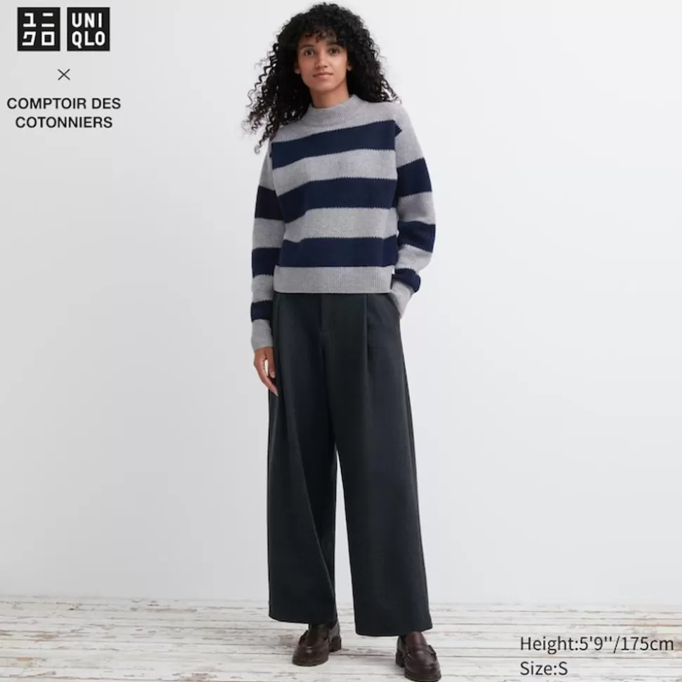 UNIQLO Hosen, Leggings & Jogginghosen*Jersey Bundfaltenhose (Wide Fit, Kurz)