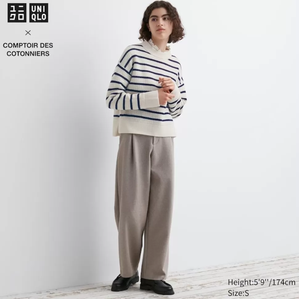 UNIQLO Hosen, Leggings & Jogginghosen*Jersey Bundfaltenhose (Wide Fit, Kurz)