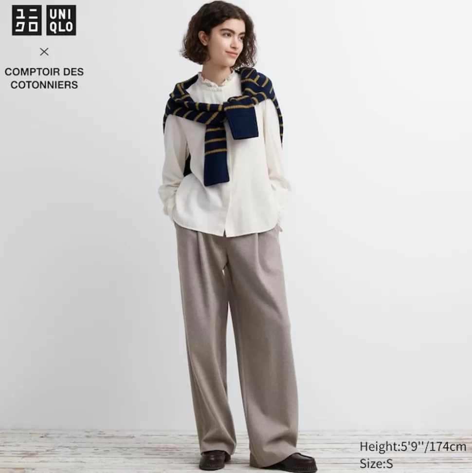 UNIQLO Hosen, Leggings & Jogginghosen*Jersey Bundfaltenhose (Wide Fit, Lang)