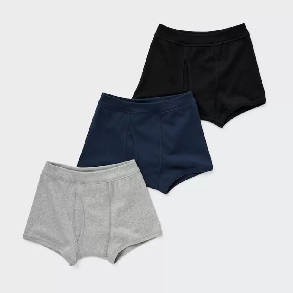 UNIQLO Bhs & Unterwäsche*Jungen Baumwolle Unterhose (3Er-Set) Grau