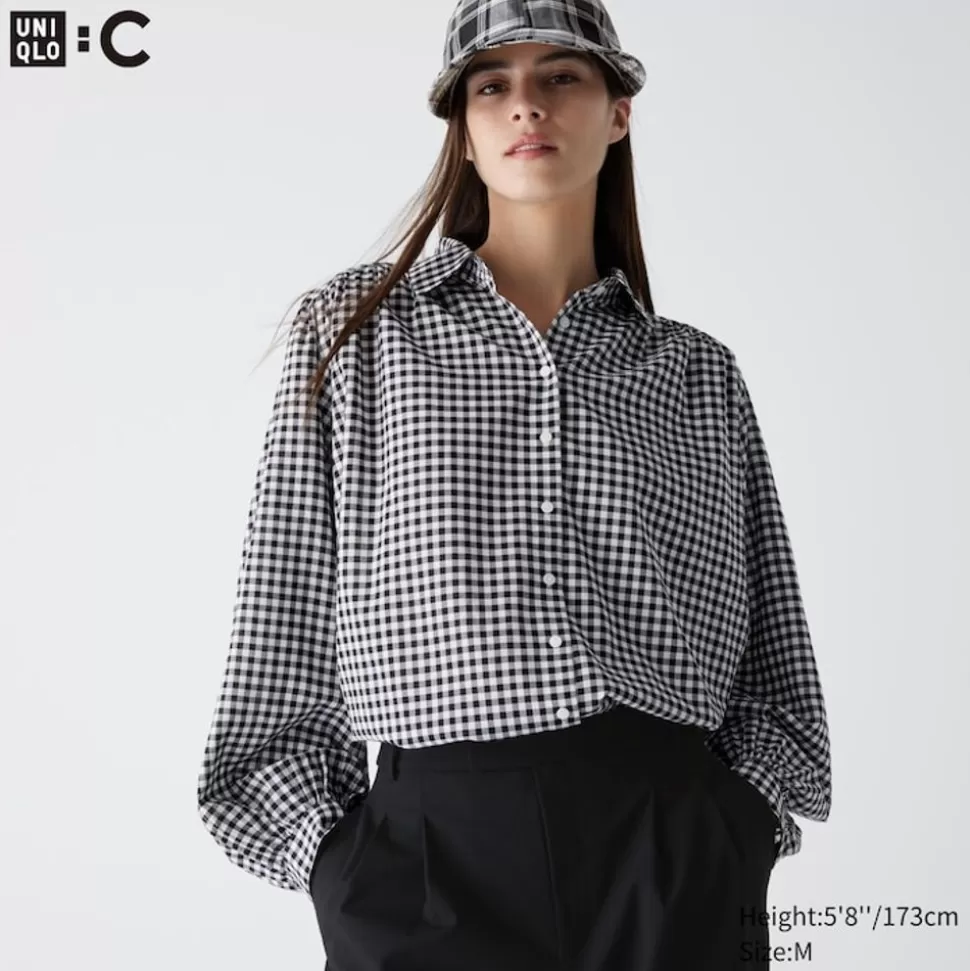 UNIQLO Hemden & Blusen*Karierte Oversized Langarm Bluse
