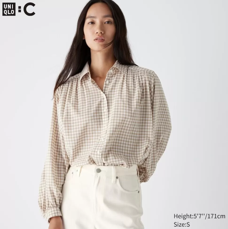 UNIQLO Hemden & Blusen*Karierte Oversized Langarm Bluse