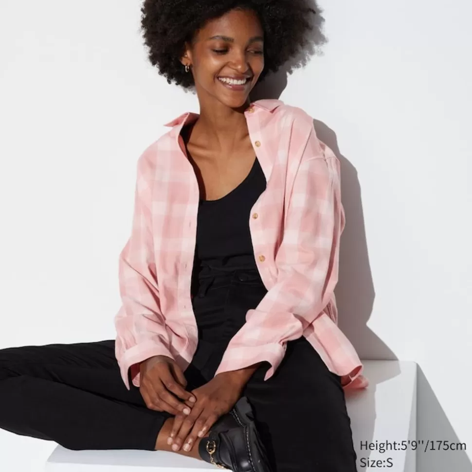 UNIQLO Hemden & Blusen*Karierte Sanfte Velours Langarm Bluse