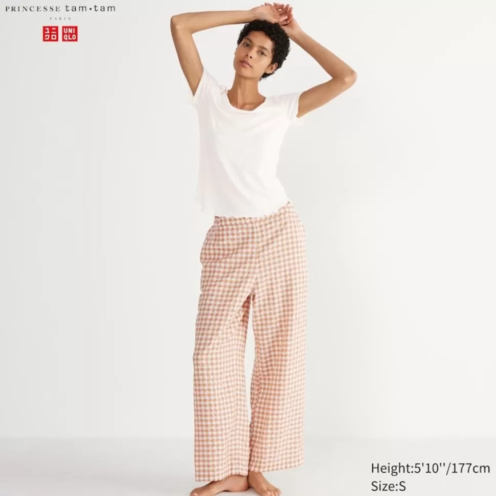UNIQLO Loungewear & Pyjamas*Karierte Seersucker Easy Hose