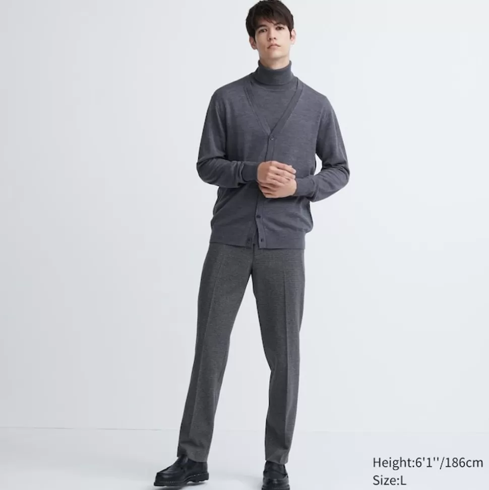 UNIQLO Hosen, Chinos & Jogginghosen*Karierte Smart Stoffhose In 7/8-Lange (Lang) Grau