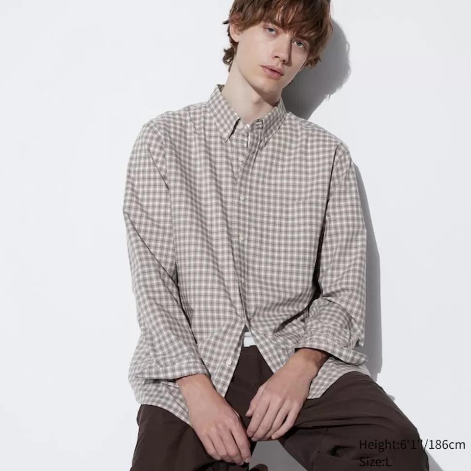 UNIQLO Hemden*Kariertes Extra Feine Baumwolle Langarm Hemd