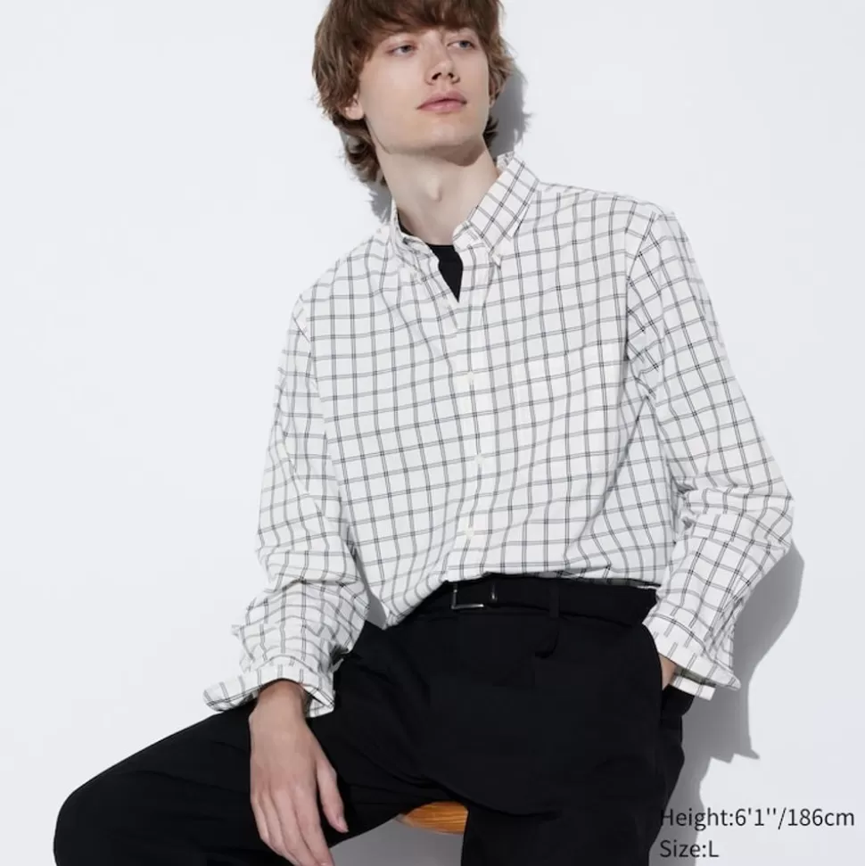UNIQLO Hemden*Kariertes Extra Feine Baumwolle Langarm Hemd