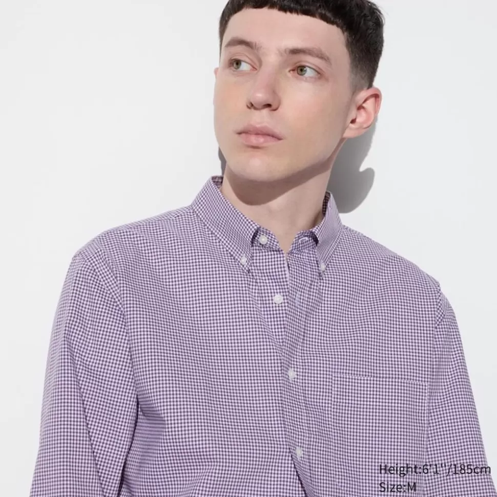 UNIQLO Hemden*Kariertes Extra Feine Baumwolle Langarm Hemd