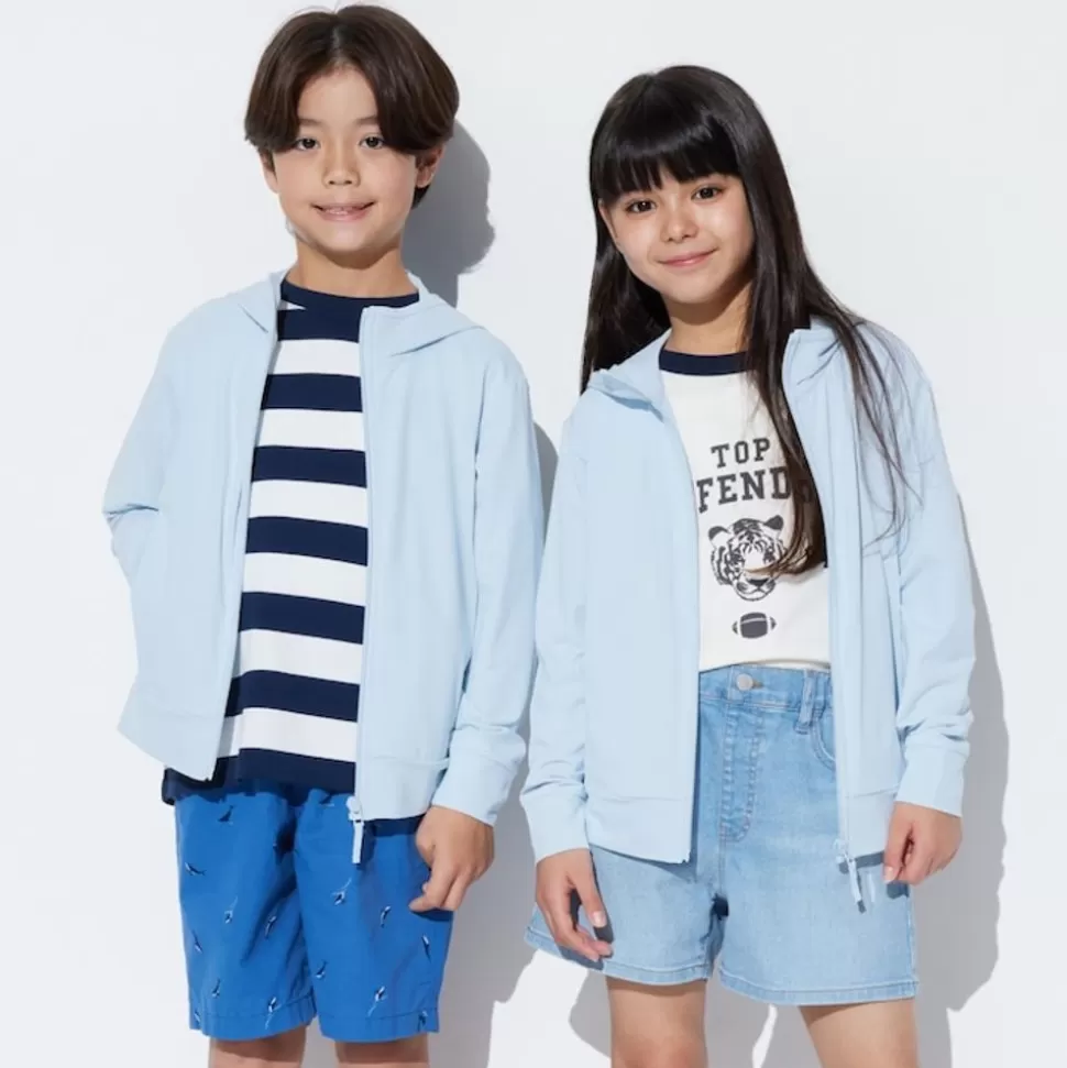 UNIQLO Sweatshirts*Kinder Airism Mesh Sweatjacke Mit Kapuze Und Uv-Schutz