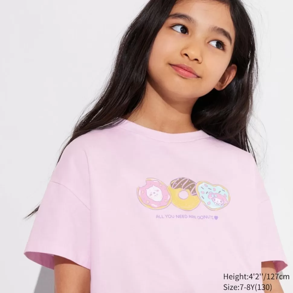 UNIQLO T-Shirts, Bh-Tops & Poloshirts*Kinder Chiikawa X Sanrio Ut Bedrucktes T-Shirt Pink