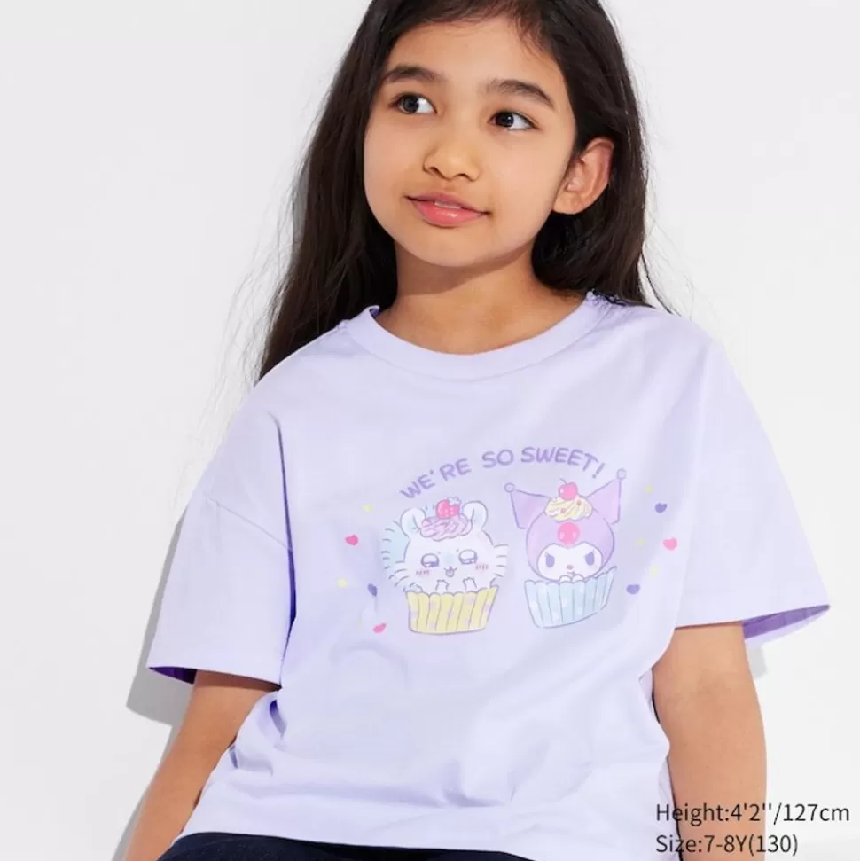 UNIQLO T-Shirts, Bh-Tops & Poloshirts*Kinder Chiikawa X Sanrio Ut Bedrucktes T-Shirt Helllila