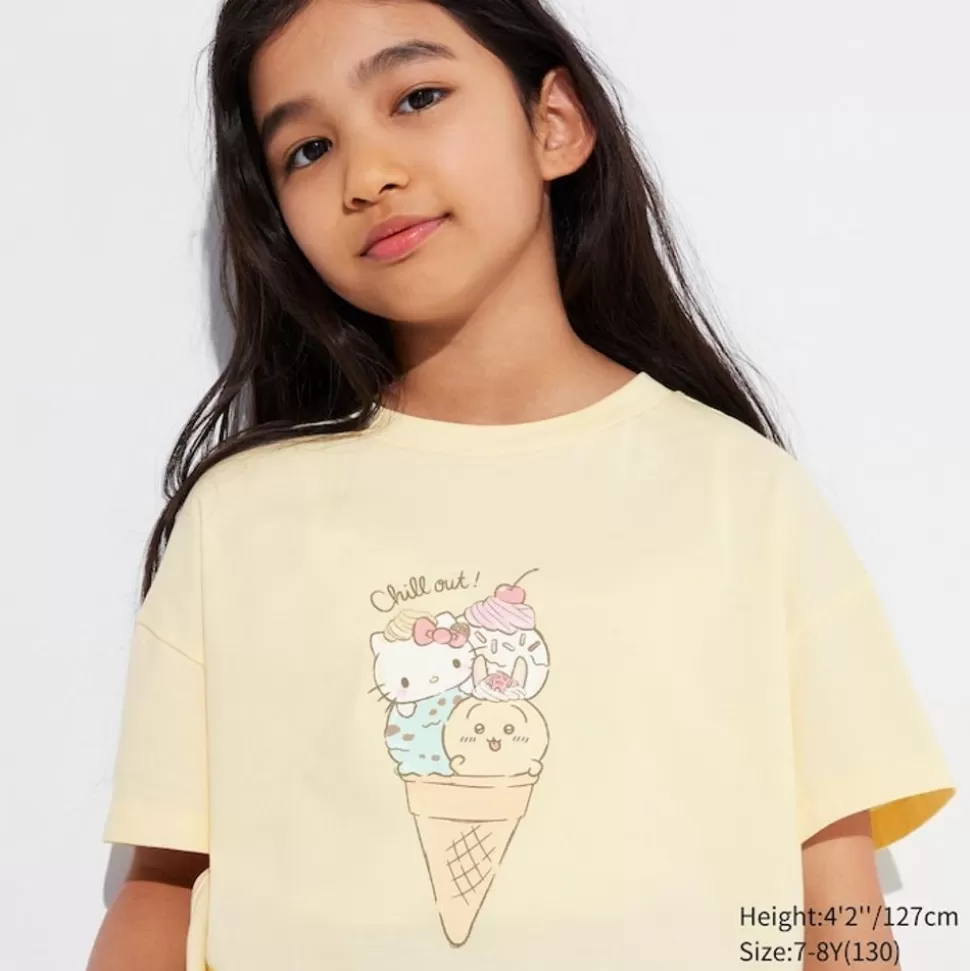 UNIQLO T-Shirts, Bh-Tops & Poloshirts*Kinder Chiikawa X Sanrio Ut Bedrucktes T-Shirt Gelb