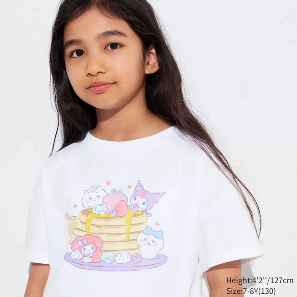UNIQLO T-Shirts, Bh-Tops & Poloshirts*Kinder Chiikawa X Sanrio Ut Bedrucktes T-Shirt Weis