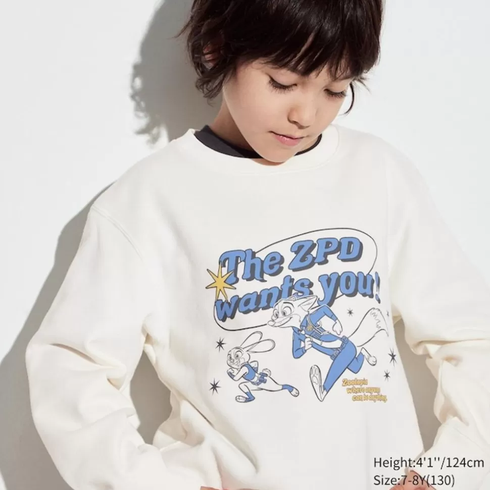 UNIQLO Sweatshirts*Kinder Disney Collection Ut Bedrucktes Sweatshirt Grauweis