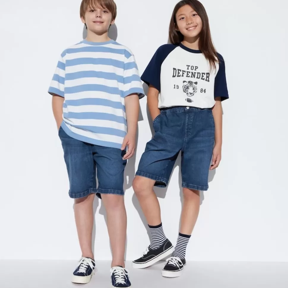 UNIQLO Hosen, Jogginghosen & Leggings*Kinder Easy Jeansshorts Blau