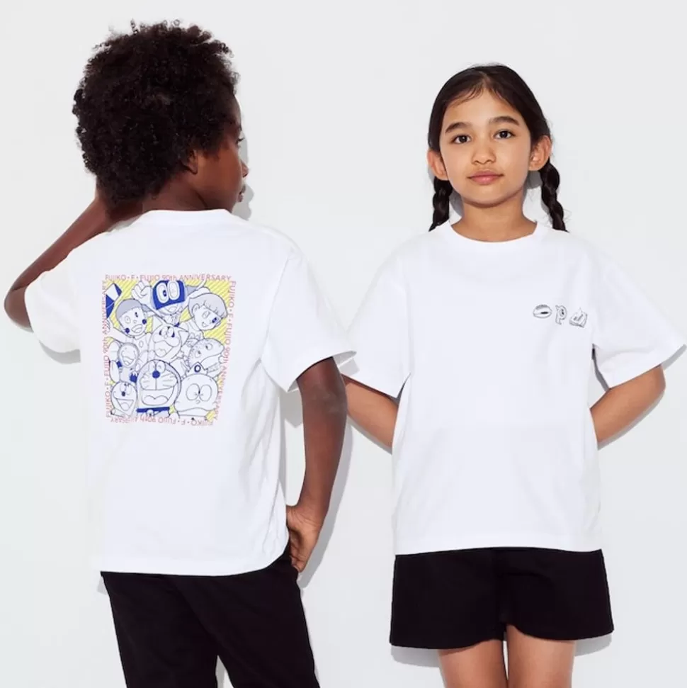 UNIQLO T-Shirts, Bh-Tops & Poloshirts*Kinder Fujiko F Fujio 90Th Ut Bedrucktes T-Shirt Weis