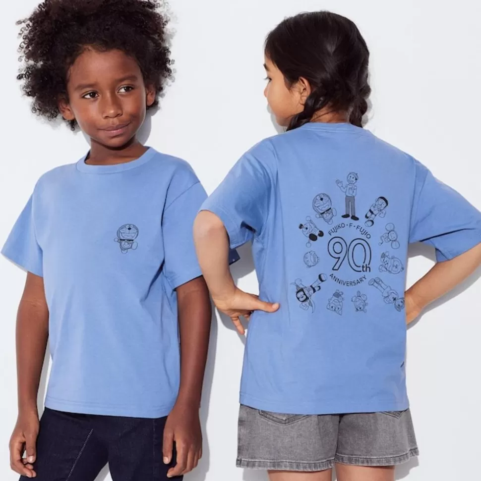 UNIQLO T-Shirts, Bh-Tops & Poloshirts*Kinder Fujiko F Fujio 90Th Ut Bedrucktes T-Shirt Blau