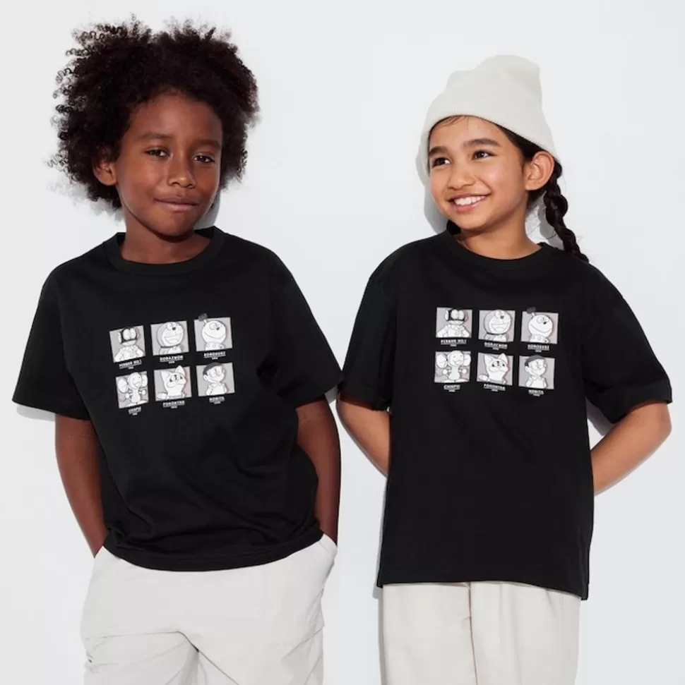UNIQLO T-Shirts, Bh-Tops & Poloshirts*Kinder Fujiko F Fujio 90Th Ut Bedrucktes T-Shirt Schwarz