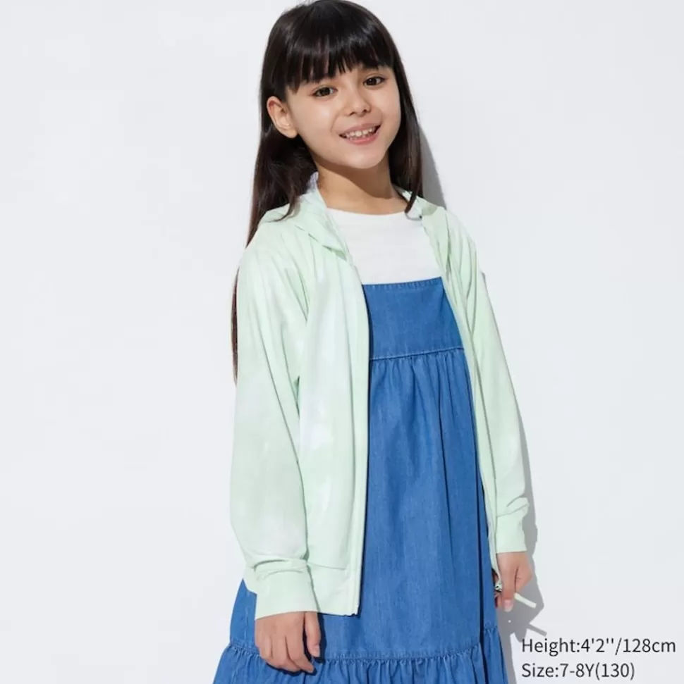 UNIQLO Sweatshirts*Kinder Gemusterte Airism Mesh Sweatjacke Mit Kapuze Und Uv-Schutz