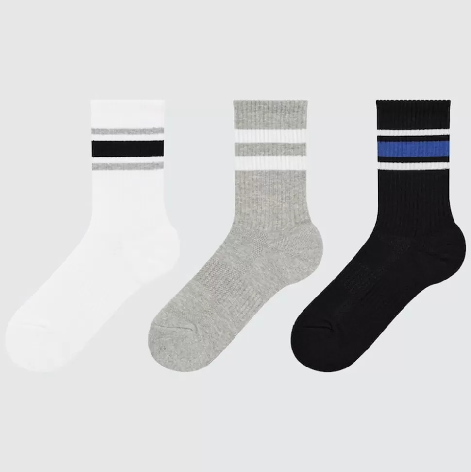 UNIQLO Socken, Strumpfhosen & Leggings*Kinder Gestreifte Socken (3 Paar) Grauweis