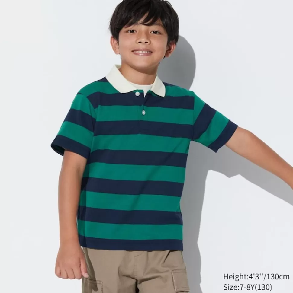 UNIQLO T-Shirts, Bh-Tops & Poloshirts*Kinder Gestreiftes Dry Pique Poloshirt