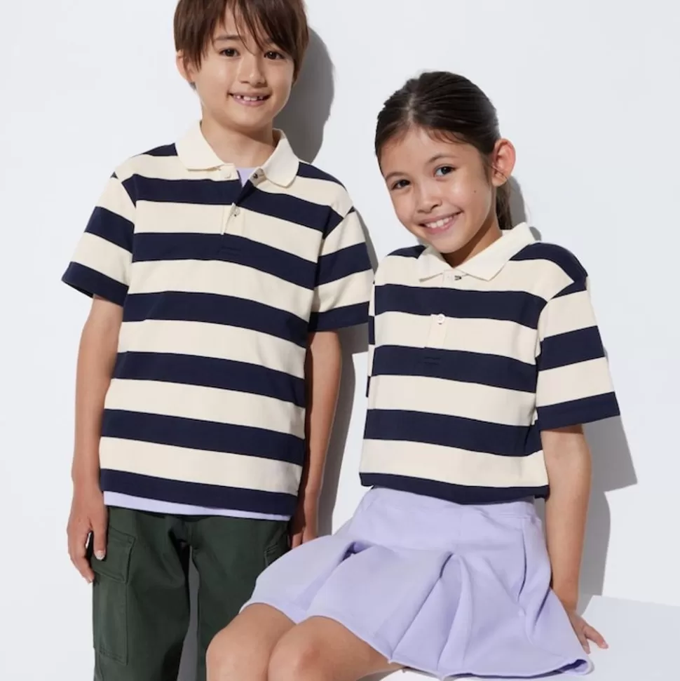 UNIQLO T-Shirts, Bh-Tops & Poloshirts*Kinder Gestreiftes Dry Pique Poloshirt
