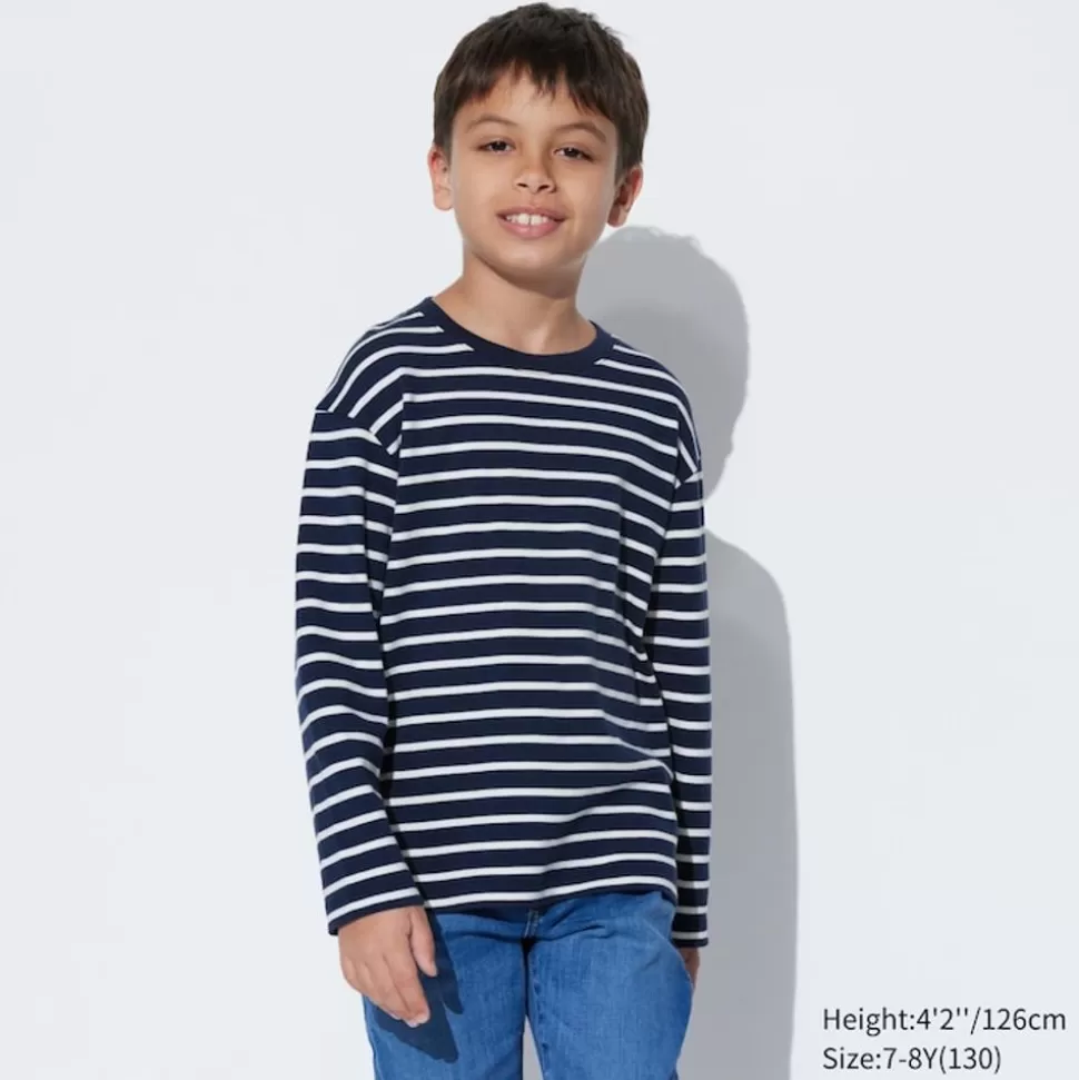 UNIQLO T-Shirts, Bh-Tops & Poloshirts*Kinder Gestreiftes Sanftes Langarmshirt