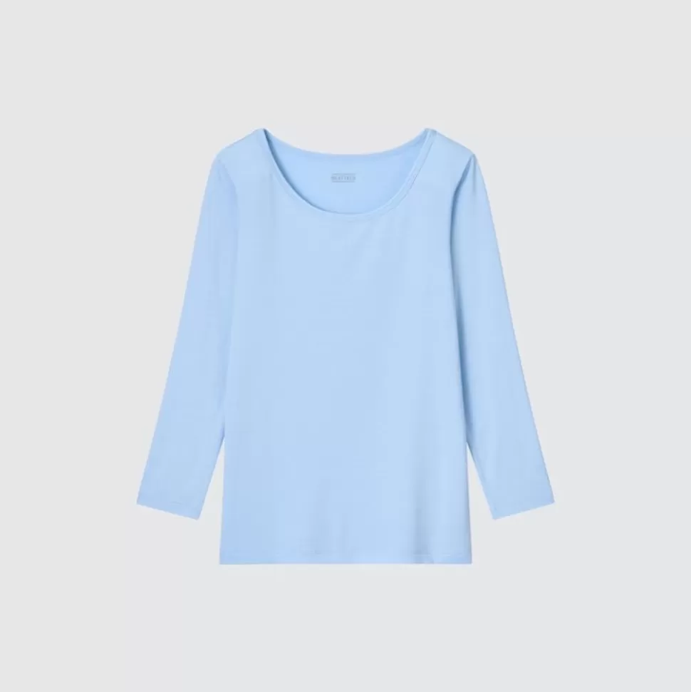 UNIQLO T-Shirts, Bh-Tops & Poloshirts*Kinder Heattech Thermo Langarmshirt Mit Weitem Rundhalsausschnitt