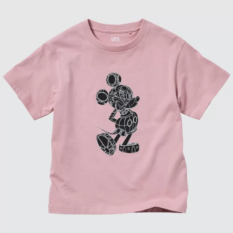 UNIQLO T-Shirts, Bh-Tops & Poloshirts*Kinder Mickey Stands Ut Bedrucktes T-Shirt Pink