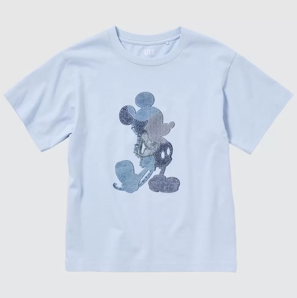 UNIQLO T-Shirts, Bh-Tops & Poloshirts*Kinder Mickey Stands Ut Bedrucktes T-Shirt Hellblau