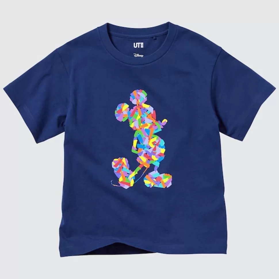 UNIQLO T-Shirts, Bh-Tops & Poloshirts*Kinder Mickey Stands Ut Bedrucktes T-Shirt Blau