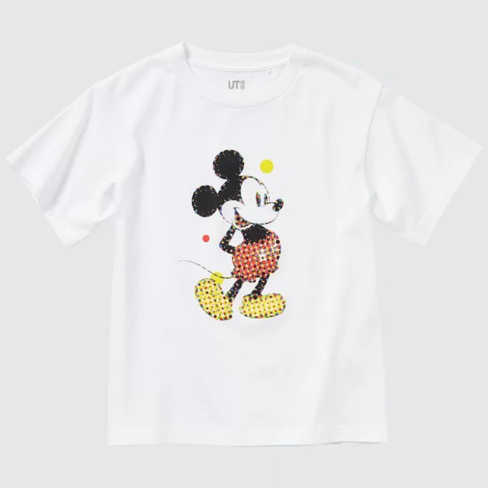 UNIQLO T-Shirts, Bh-Tops & Poloshirts*Kinder Mickey Stands Ut Bedrucktes T-Shirt Weis