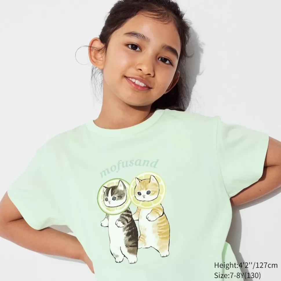 UNIQLO T-Shirts, Bh-Tops & Poloshirts*Kinder Mofusand Fruits Paradise Ut Bedrucktes T-Shirt Grun
