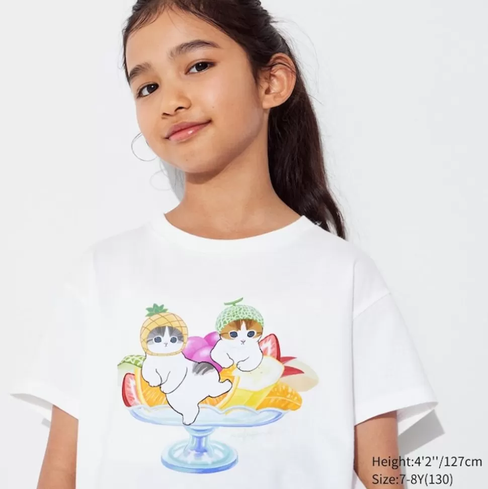 UNIQLO T-Shirts, Bh-Tops & Poloshirts*Kinder Mofusand Fruits Paradise Ut Bedrucktes T-Shirt Weis
