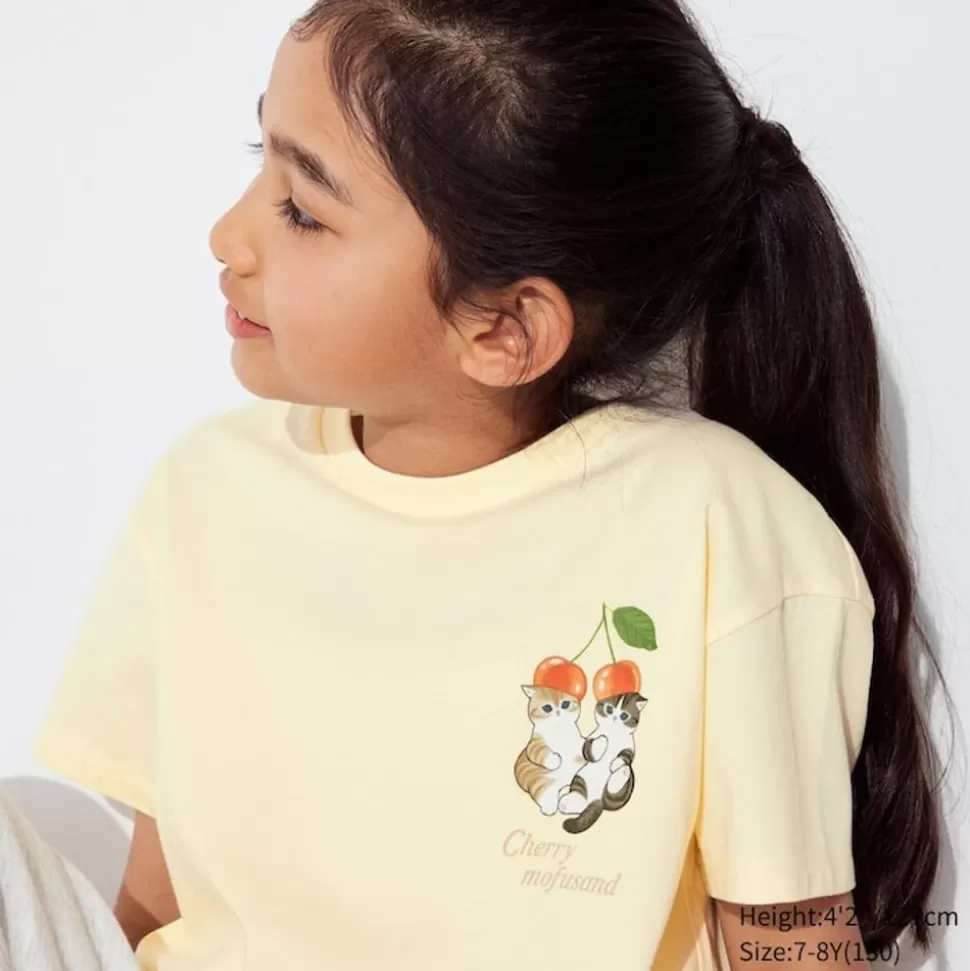 UNIQLO T-Shirts, Bh-Tops & Poloshirts*Kinder Mofusand Fruits Paradise Ut Bedrucktes T-Shirt Cremefarbig