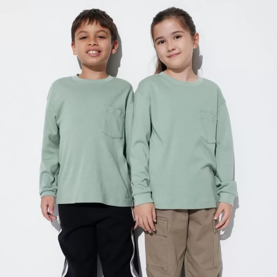 UNIQLO T-Shirts, Bh-Tops & Poloshirts*Kinder Sanftes Velours Langarmshirt