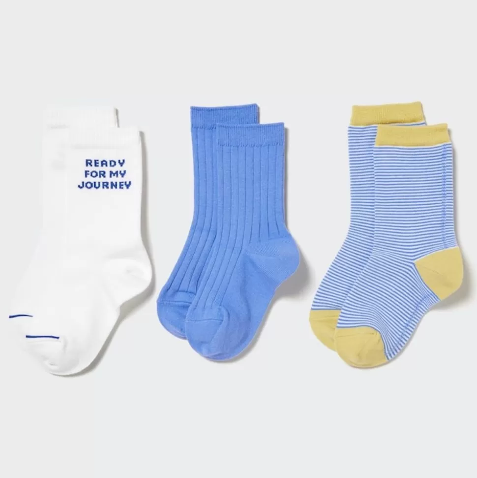 UNIQLO Socken, Strumpfhosen & Leggings*Kinder Socken Mit Logo (3Er-Set) Blau