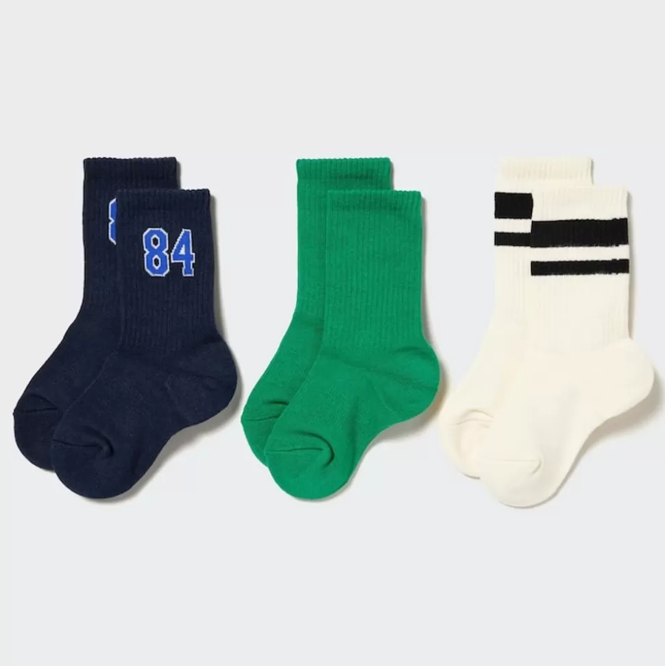 UNIQLO Socken, Strumpfhosen & Leggings*Kinder Socken Mit Logo (3Er-Set) Blau