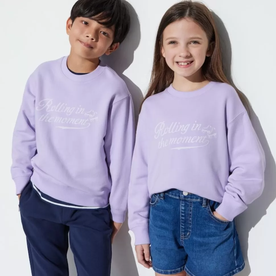 UNIQLO Sweatshirts*Kinder Ultra Stretch Langarmshirt Mit Print Helllila