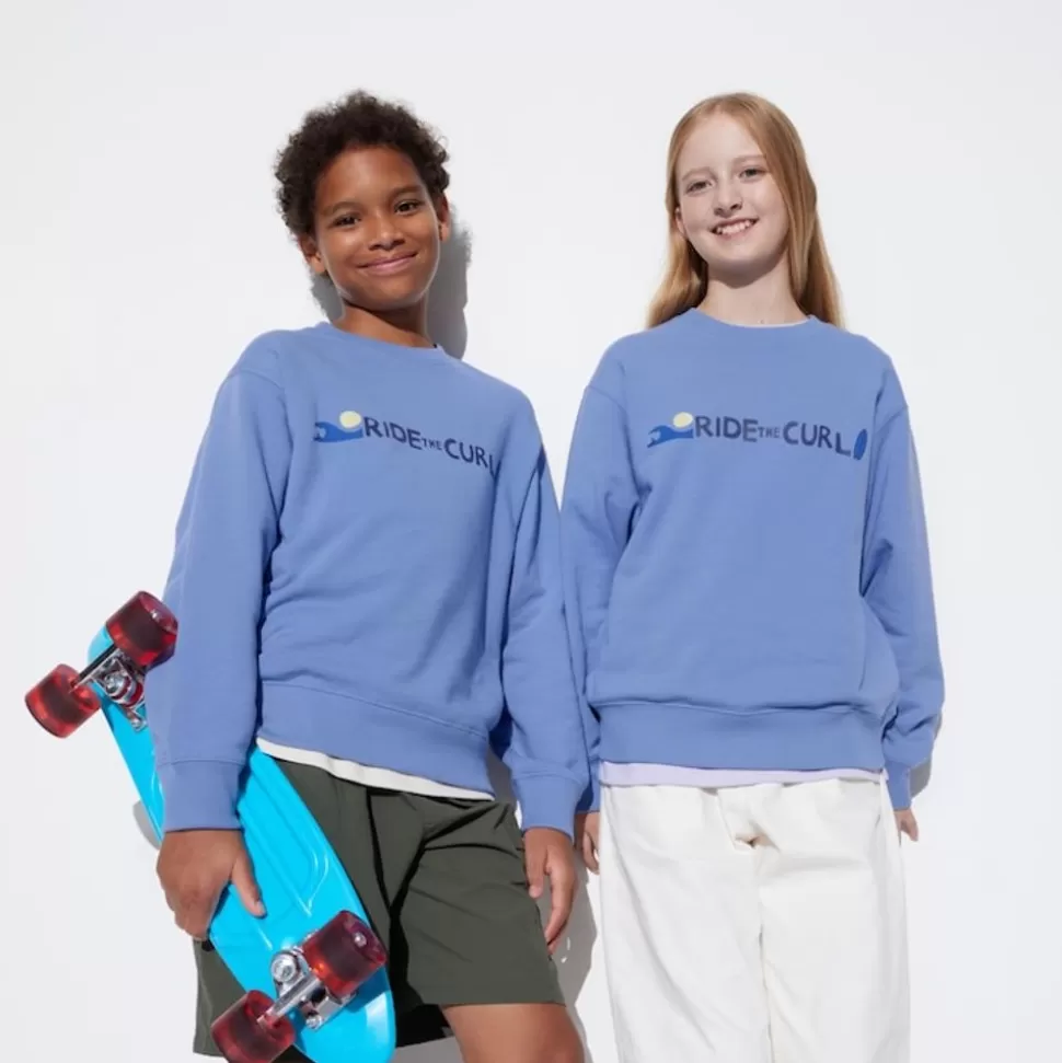 UNIQLO Sweatshirts*Kinder Ultra Stretch Langarmshirt Mit Print Blau
