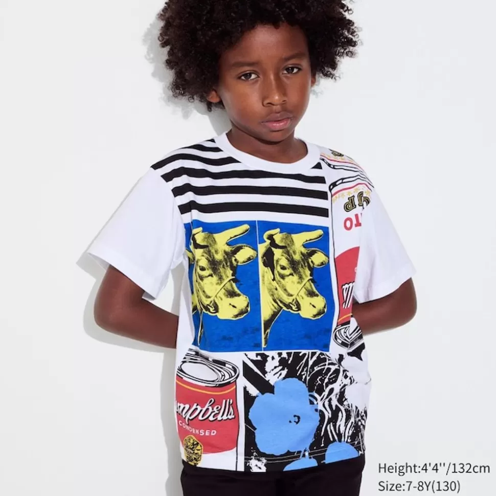 UNIQLO T-Shirts, Bh-Tops & Poloshirts*Kinder Ut Archive Ny Pop Art Ut Bedrucktes T-Shirt Weis