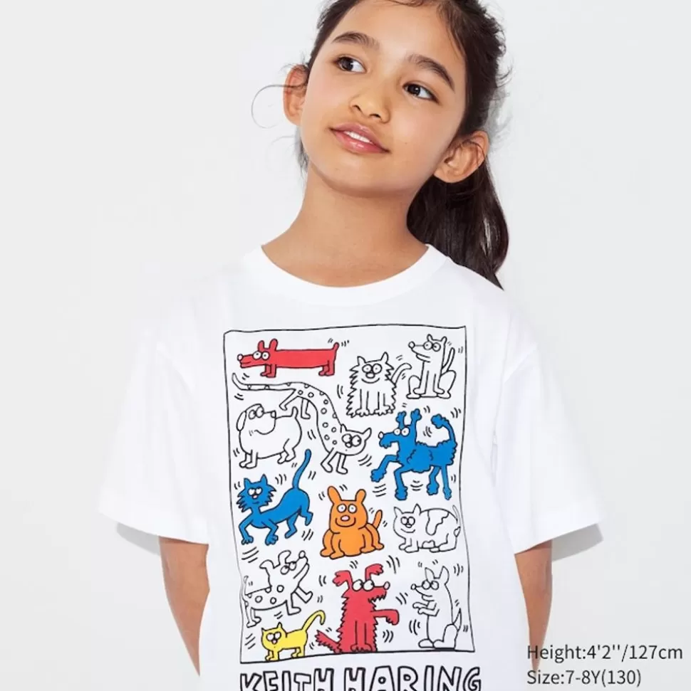 UNIQLO T-Shirts, Bh-Tops & Poloshirts*Kinder Ut Archive Ny Pop Art Ut Bedrucktes T-Shirt Weis