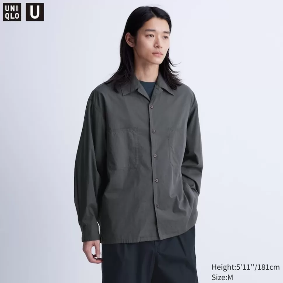 UNIQLO Hemden*Langarm Hemd Mit Offenem Kragen
